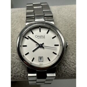 Caravelle By Bulova 43M04 New Battery Ladies Watch 24MM 7.25" Silver Tone N62